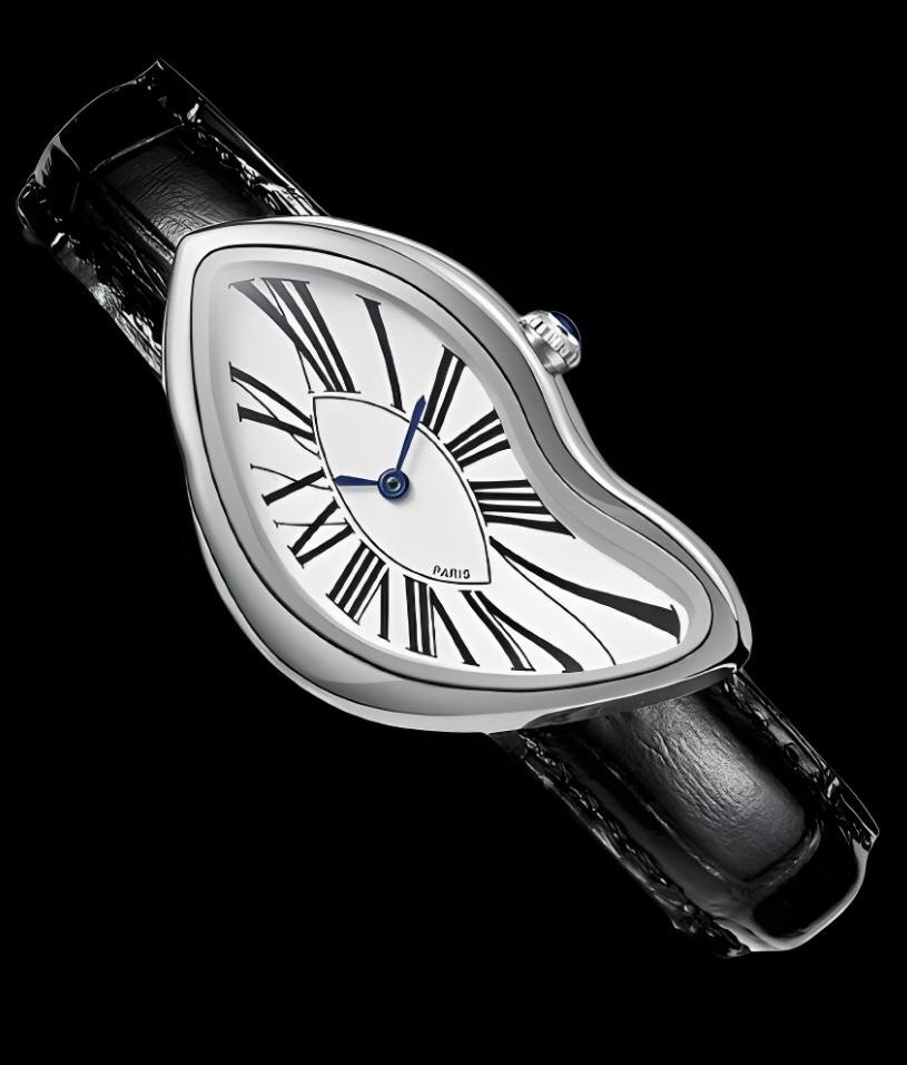 Cartier Crash Style Retro Watch (1:1 Grade) | Genuine Leather - Image 4