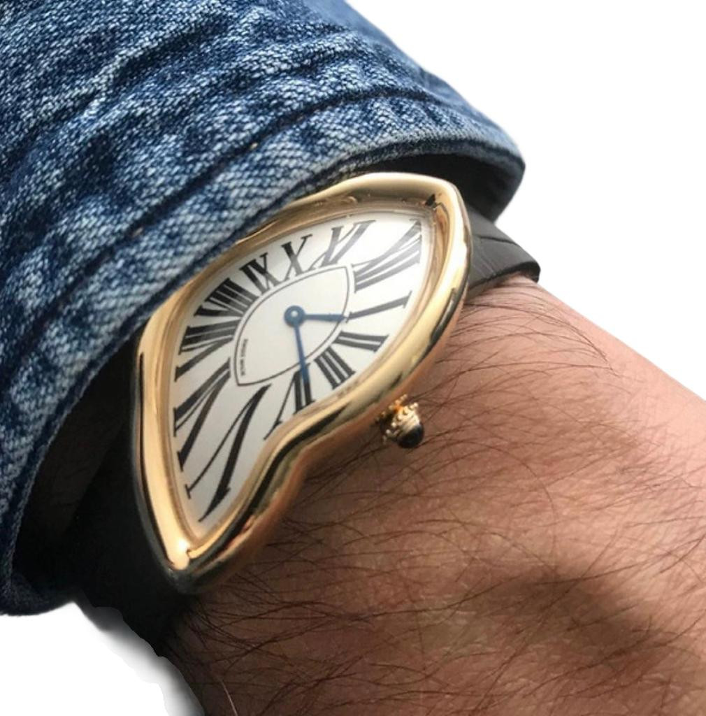 Cartier Crash Style Retro Watch (1:1 Grade) | Genuine Leather - Image 2