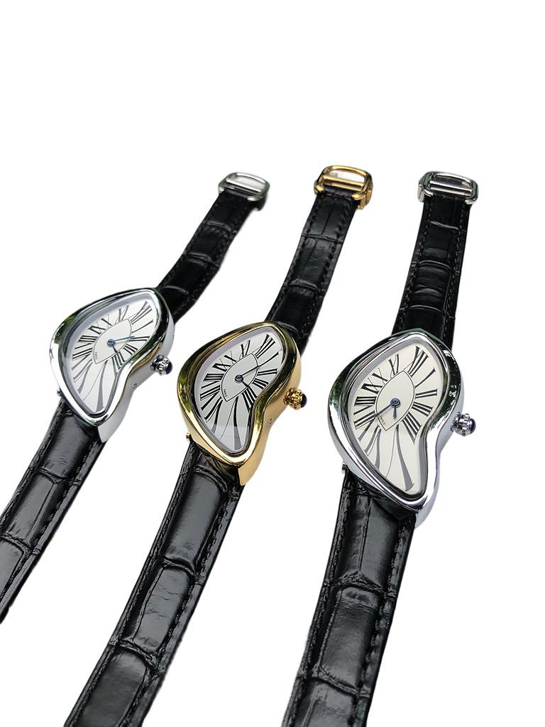 Cartier Crash Style Retro Watch (1:1 Grade) | Genuine Leather - Image 5