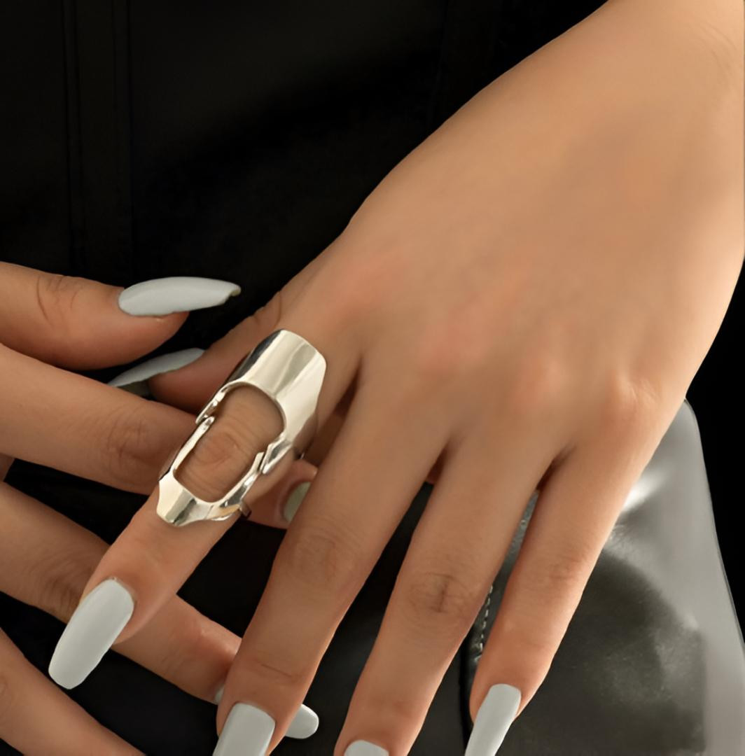 Punk Chrome Ring | US Size 7 - Image 2