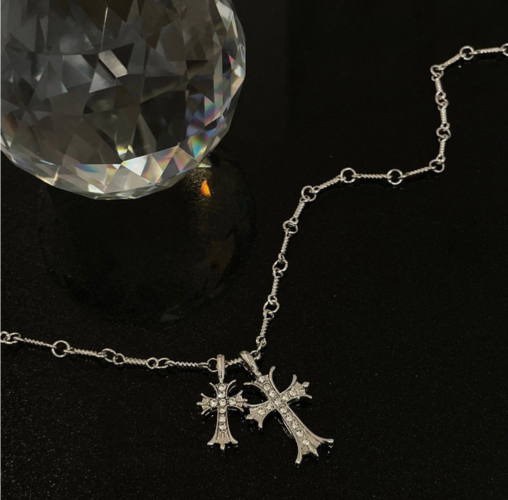 Chrome Double Heart Chain - Image 4