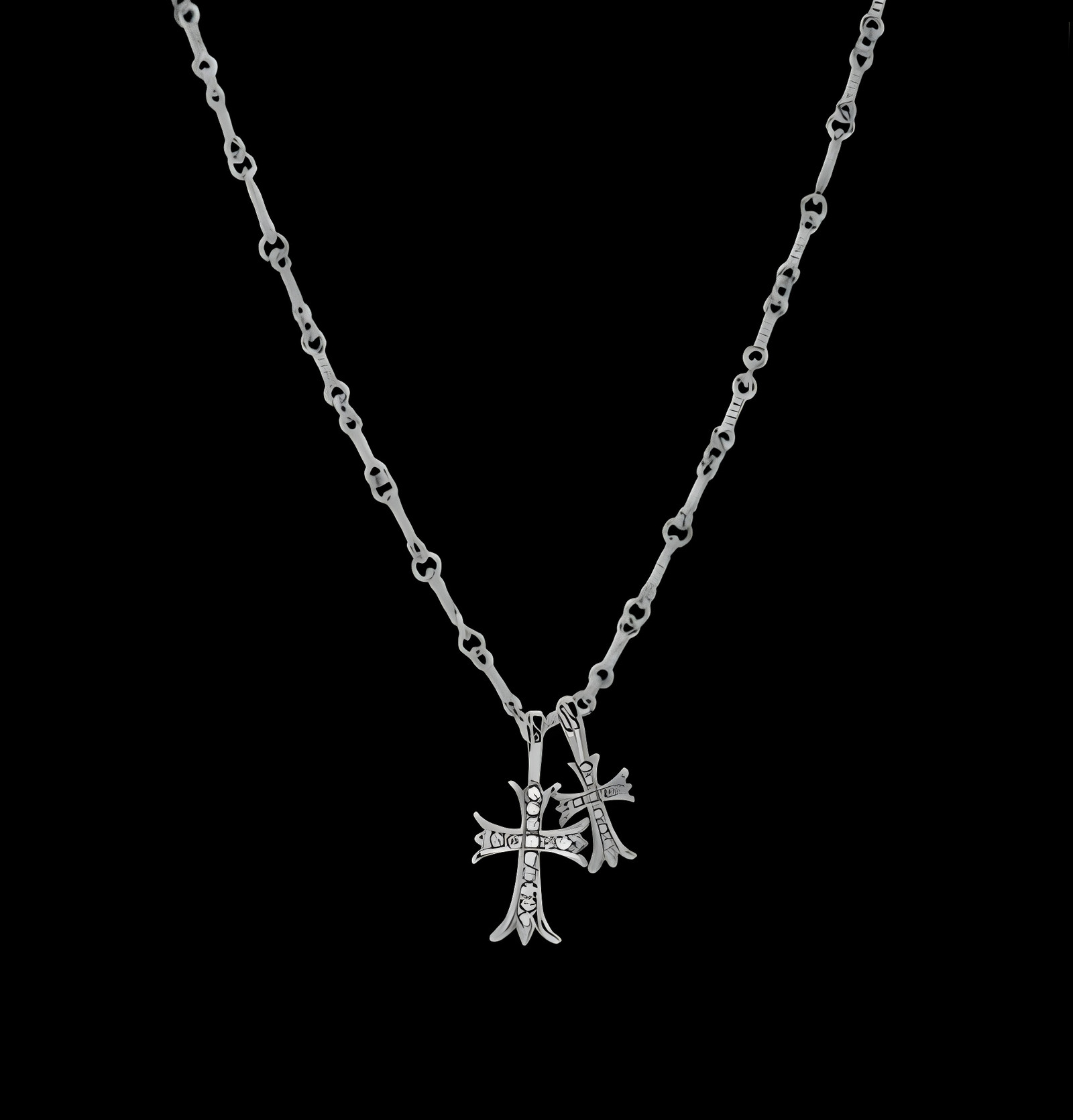 Chrome Double Heart Chain