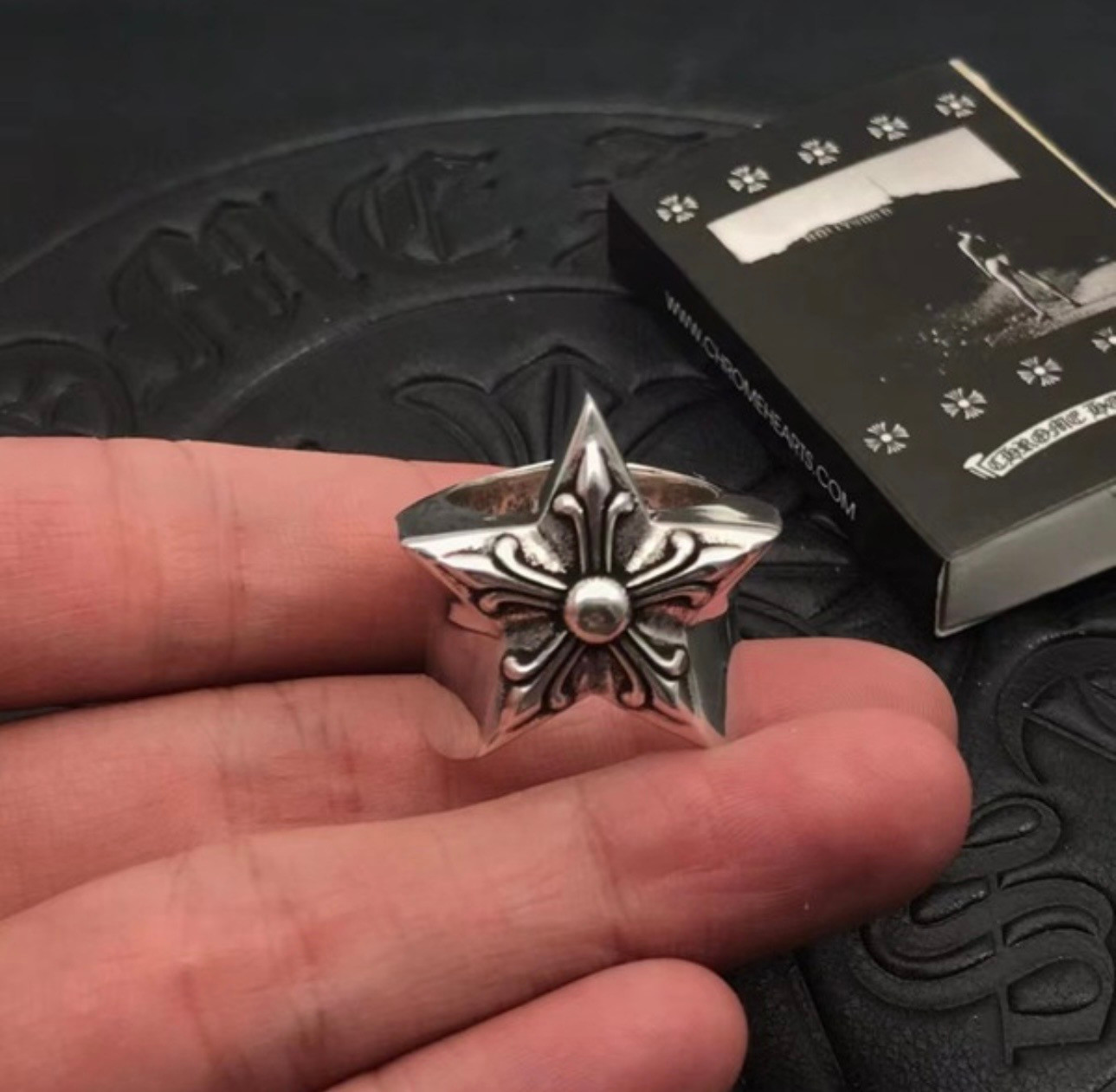 Chrome Star Heart Ring - Image 4