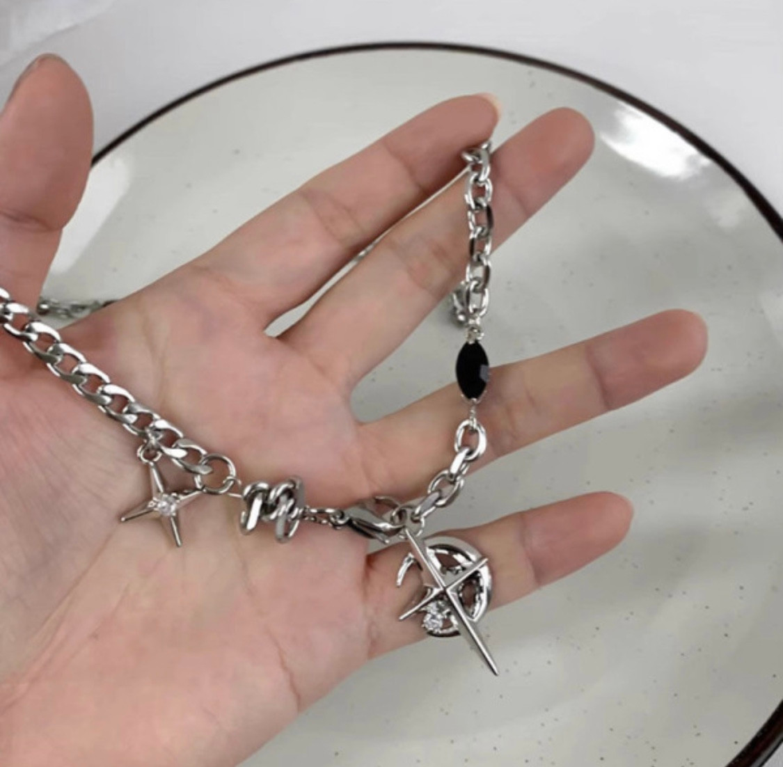 Y2K Moon Star Necklace - Image 5