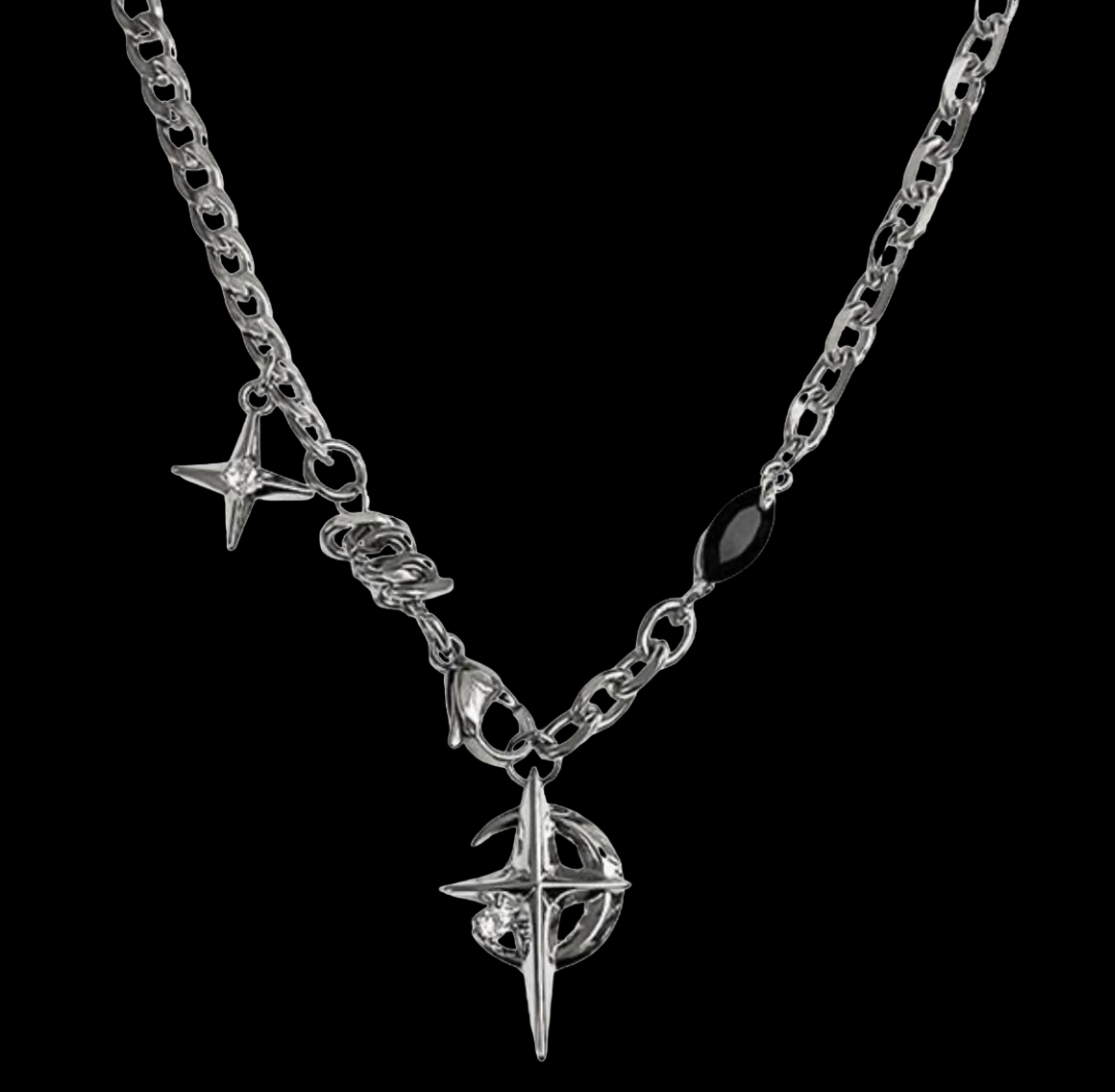 Y2K Moon Star Necklace